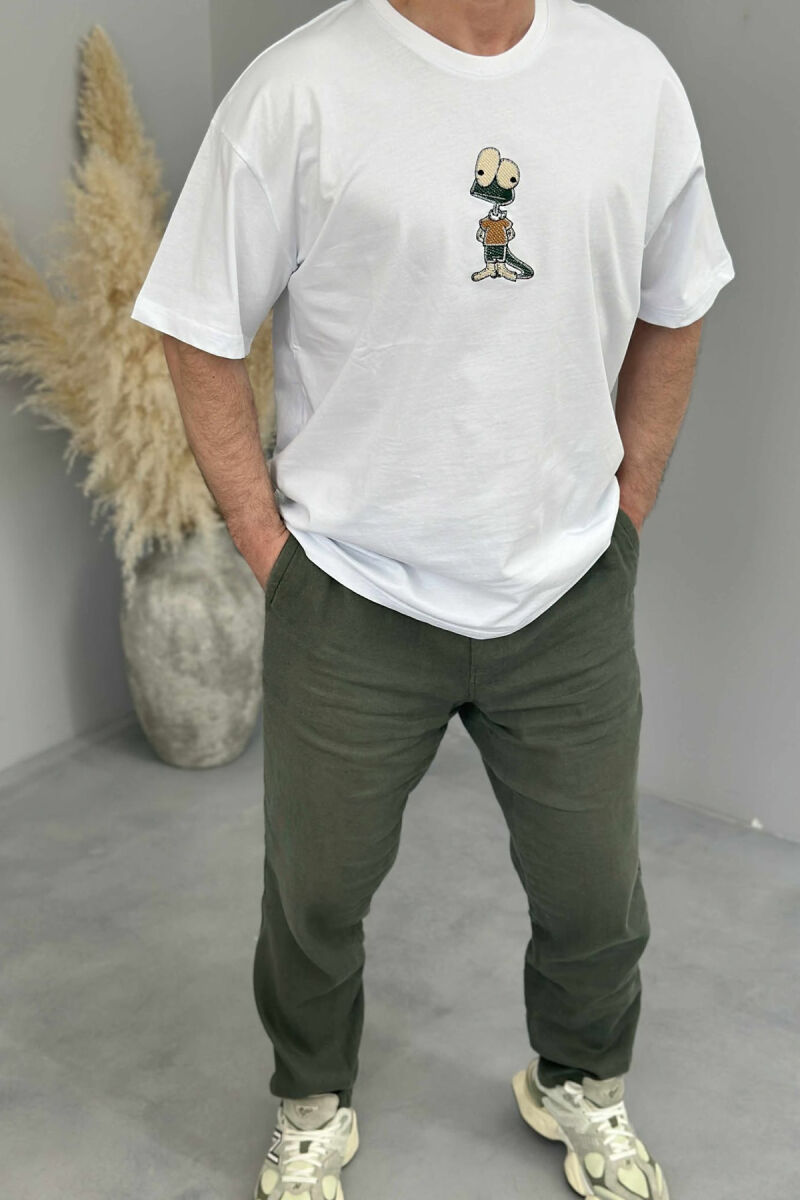 FRONT IMAGE SIMPLE MEN T-SHIRT WHITE-E BARDHE - 2