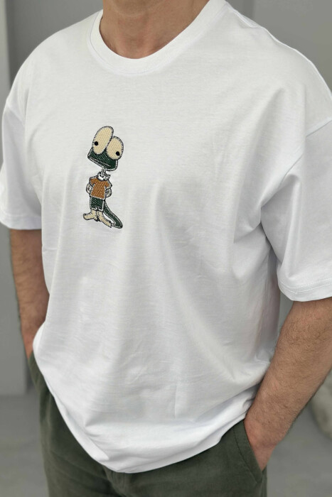 FRONT IMAGE SIMPLE MEN T-SHIRT WHITE-E BARDHE - 3