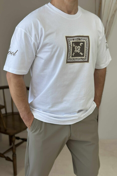 FRONT IMAGE SIMPLE MEN T-SHIRT WHITE-E BARDHE 