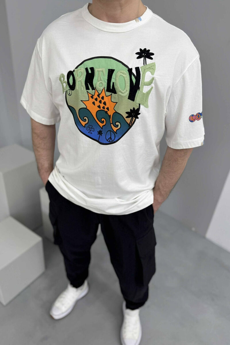 FRONT IMAGE SIMPLE MEN T-SHIRT WHITE-E BARDHE - 1