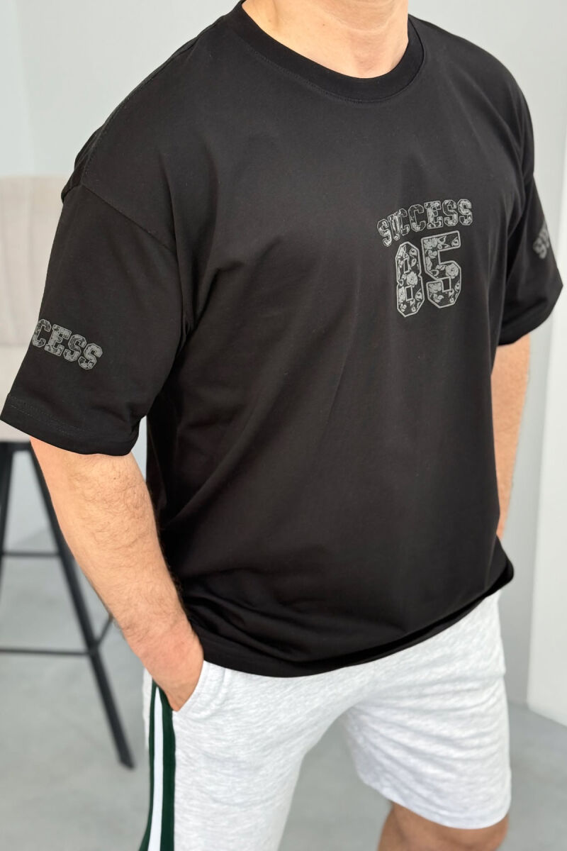 FRONT IMAGE T-SHIRT+SHORTS MEN SET BLACK/ E ZEZE - 5