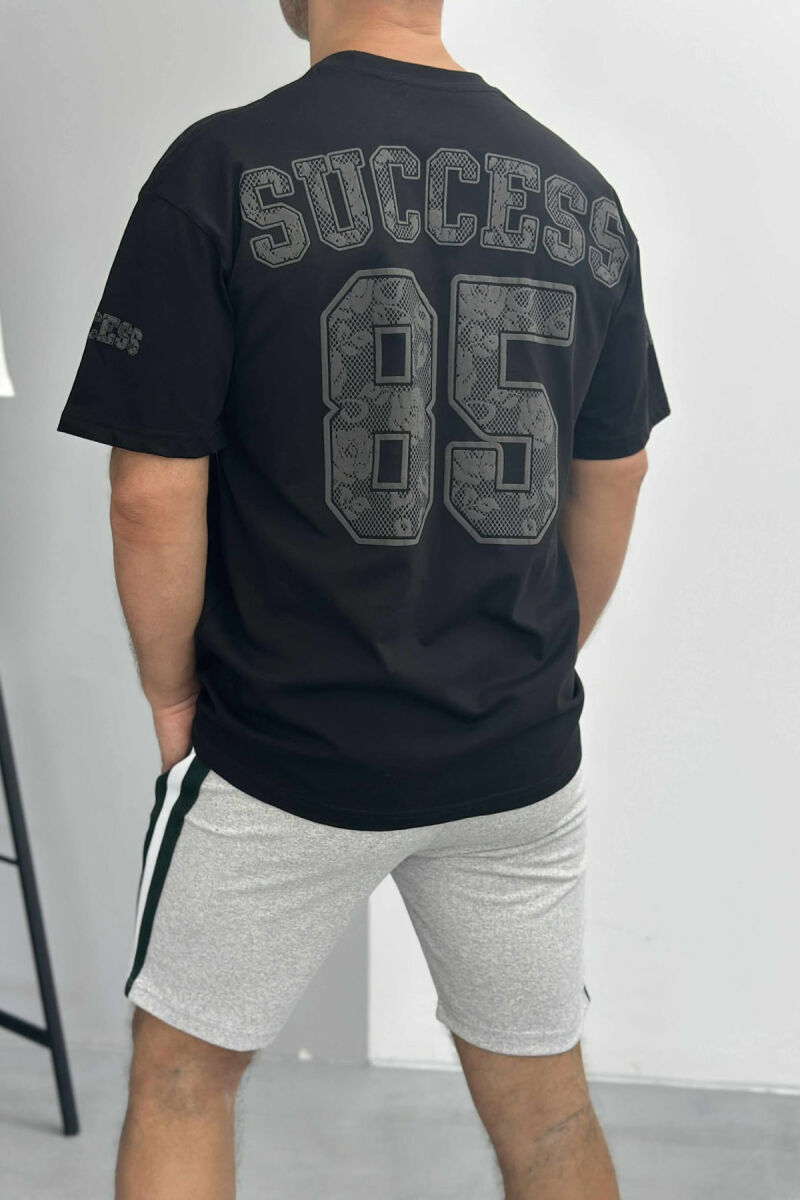 FRONT IMAGE T-SHIRT+SHORTS MEN SET BLACK-GREY/ZEGR - 3