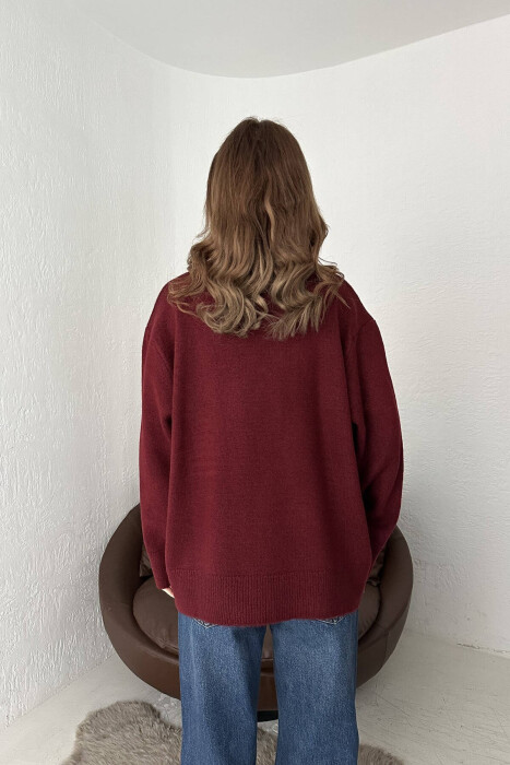 FRONT IMAGE WOMEN SWEATER BURGUNDY/VISHNJE - 5