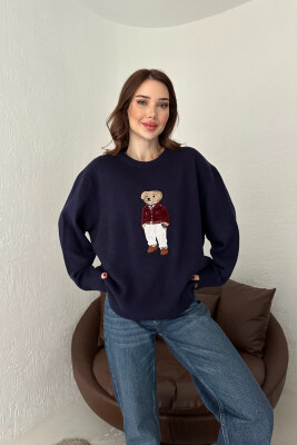 FRONT IMAGE WOMEN SWEATER DARK BLUE/BEE 