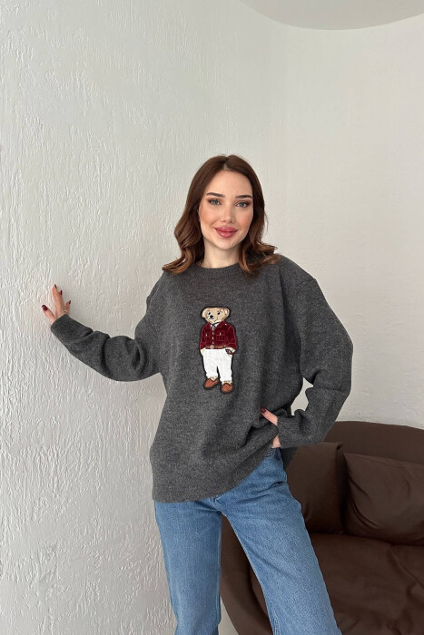 FRONT IMAGE WOMEN SWEATER DARK GREY/GEE - 3