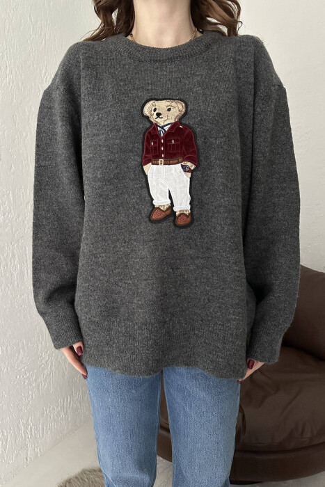 FRONT IMAGE WOMEN SWEATER DARK GREY/GEE - 4