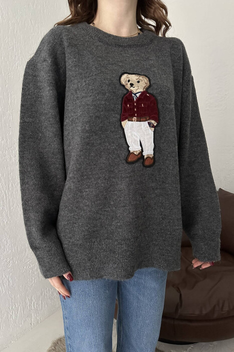 FRONT IMAGE WOMEN SWEATER DARK GREY/GEE - 5