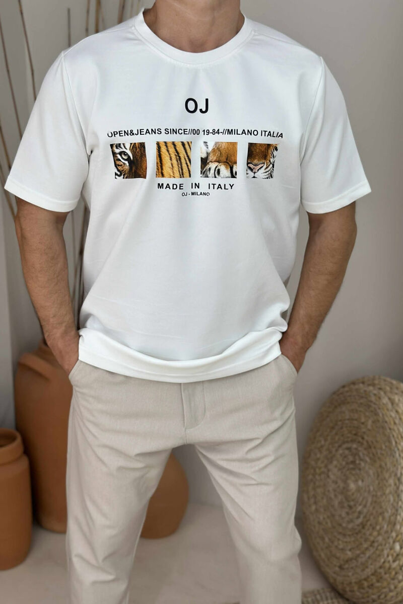 FRONT IMAGE WRITTINGS MEN T-SHIRT WHITE-E BARDHE - 2