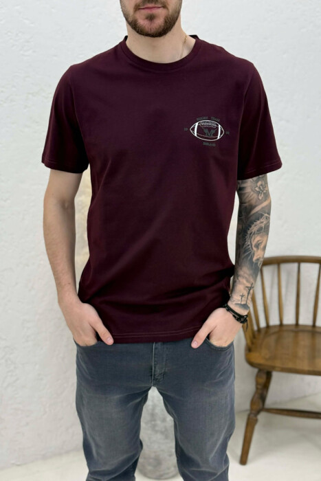 T-SHIRT ME IMAZH PARA NE NGJYRE VISHNJE - KLAUDIO FASHION