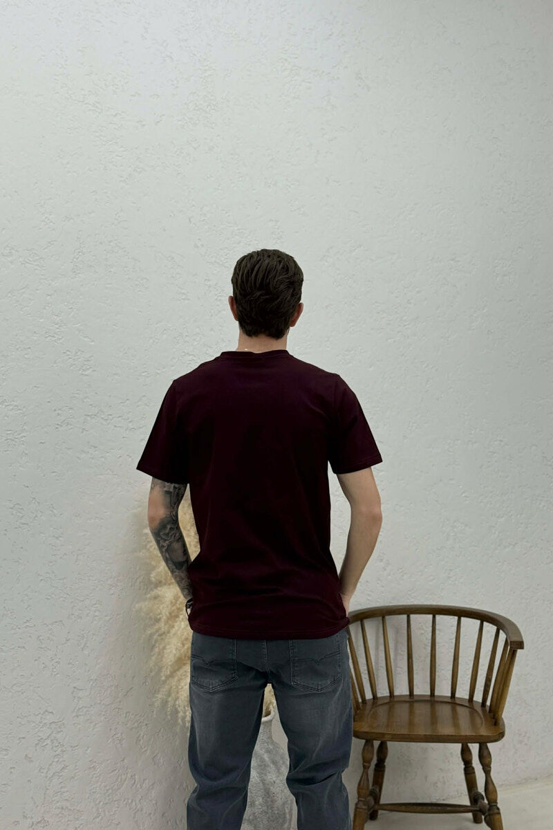 FRONT LITTLE IMAGE MEN T-SHIRT BURGUNDY/VISHNJE - 4