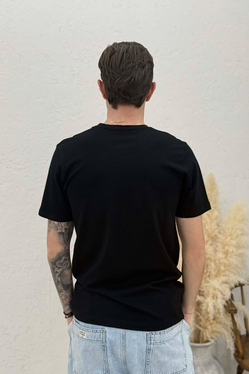 FRONT LITTLE WRITTINGS MEN T-SHIRT BLACK/ E ZEZE - 4