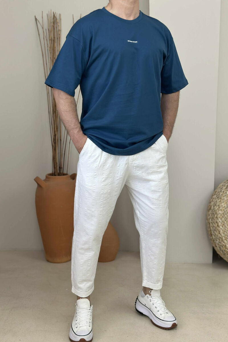 FRONT LITTLE WRITTINGS MEN T-SHIRT BLUE/BLU - 2