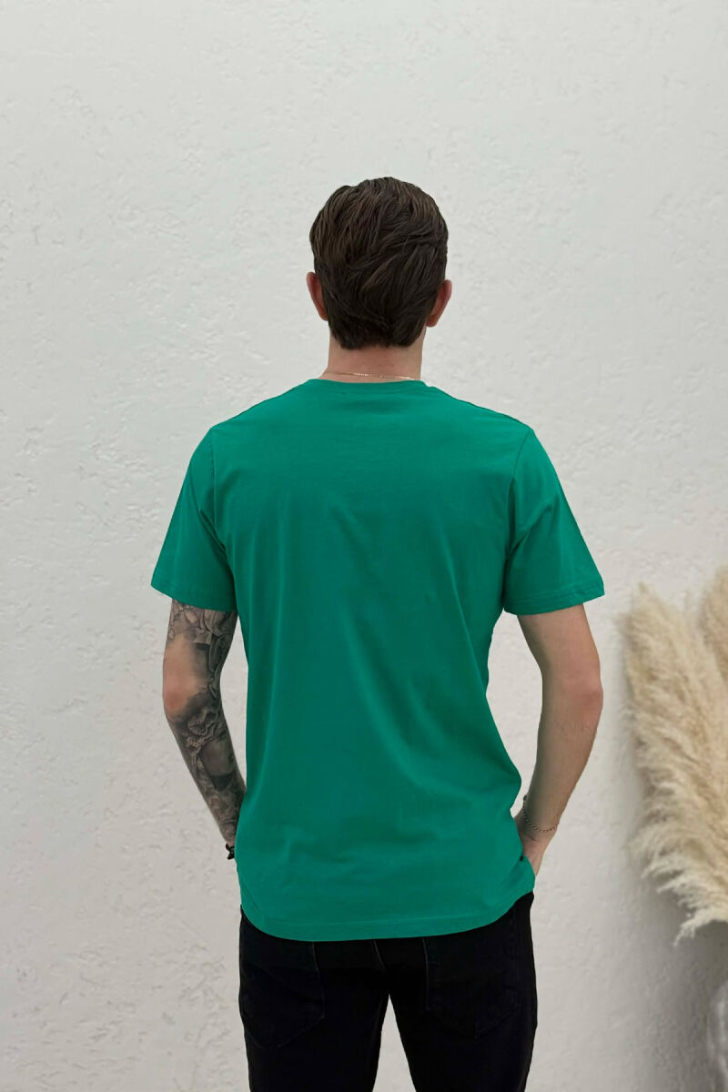 FRONT LITTLE WRITTINGS MEN T-SHIRT GREEN/JESHILE - 4
