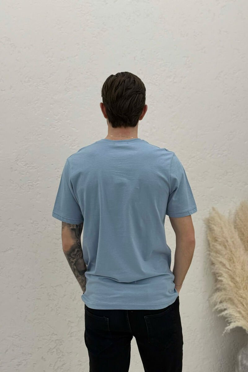 FRONT LITTLE WRITTINGS MEN T-SHIRT LIGHTBLUE/BZ - 4