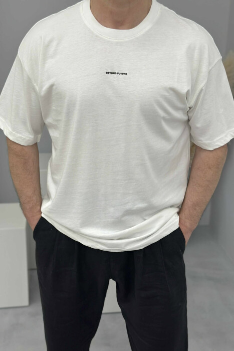 FRONT LITTLE WRITTINGS MEN T-SHIRT WHITE-E BARDHE 