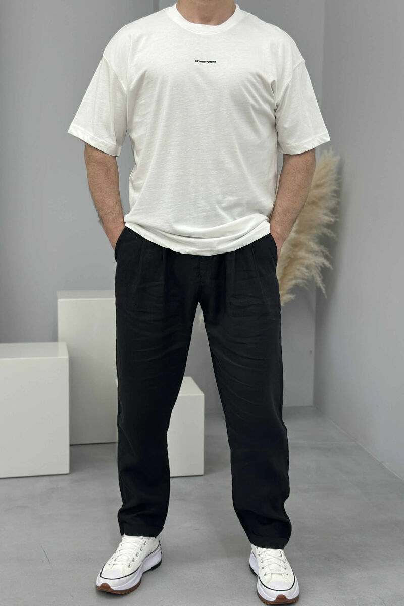 FRONT LITTLE WRITTINGS MEN T-SHIRT WHITE-E BARDHE - 2