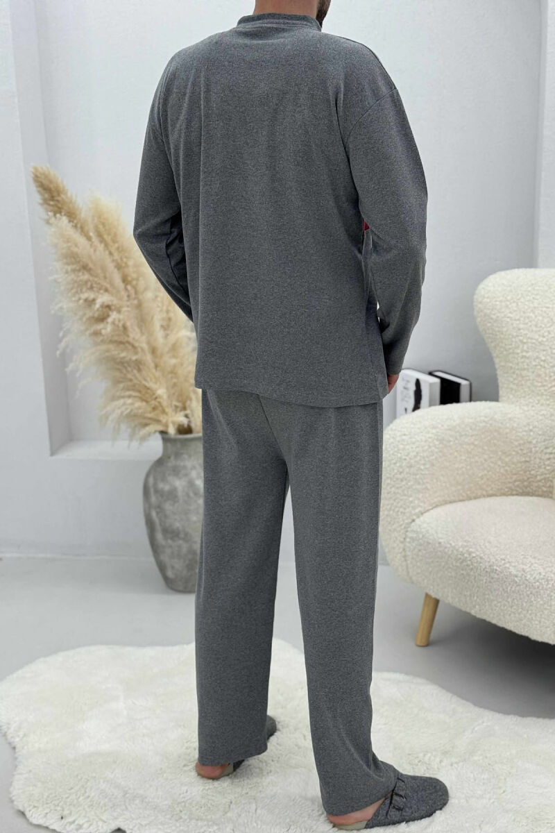 FRONT LOGO SWEATSHIRT+SWEATPANTS MEN PYJAMAS GREY/GRI - 4