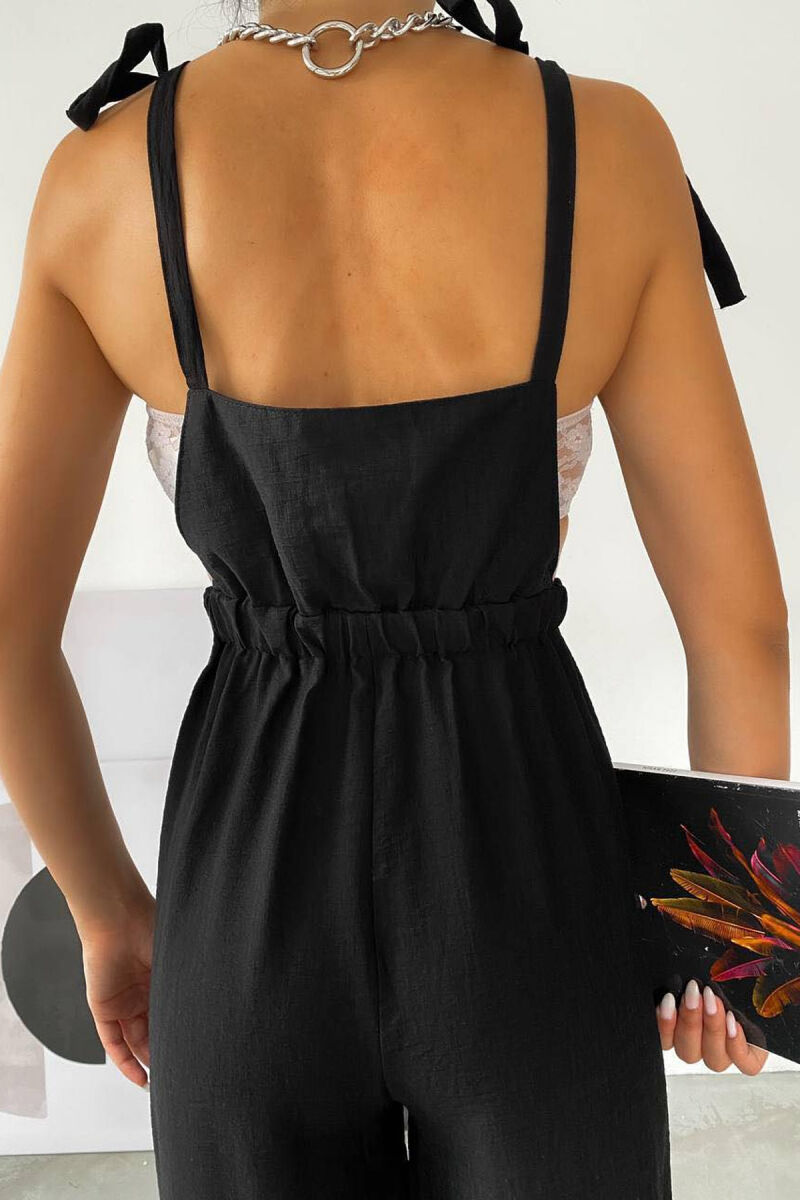 FRONT POCKET DETAIL WOMEN JUMPSUIT BLACK/ E ZEZE - 3