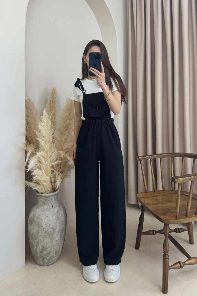 FRONT POCKET DETAIL WOMEN JUMPSUIT BLACK/ E ZEZE - 2