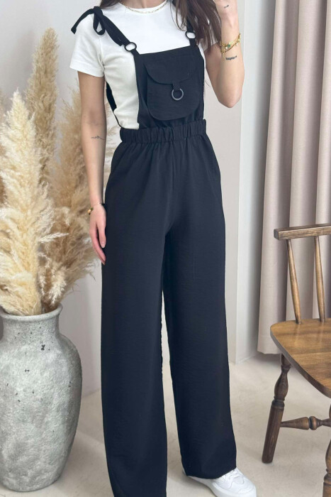 FRONT POCKET DETAIL WOMEN JUMPSUIT BLACK/ E ZEZE - 5