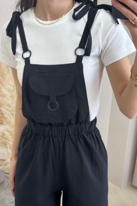 FRONT POCKET DETAIL WOMEN JUMPSUIT BLACK/ E ZEZE - 6