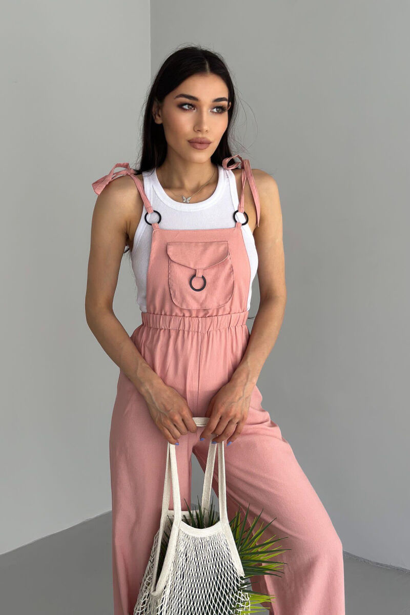 FRONT POCKET DETAIL WOMEN JUMPSUIT PINK/ROZE - 3