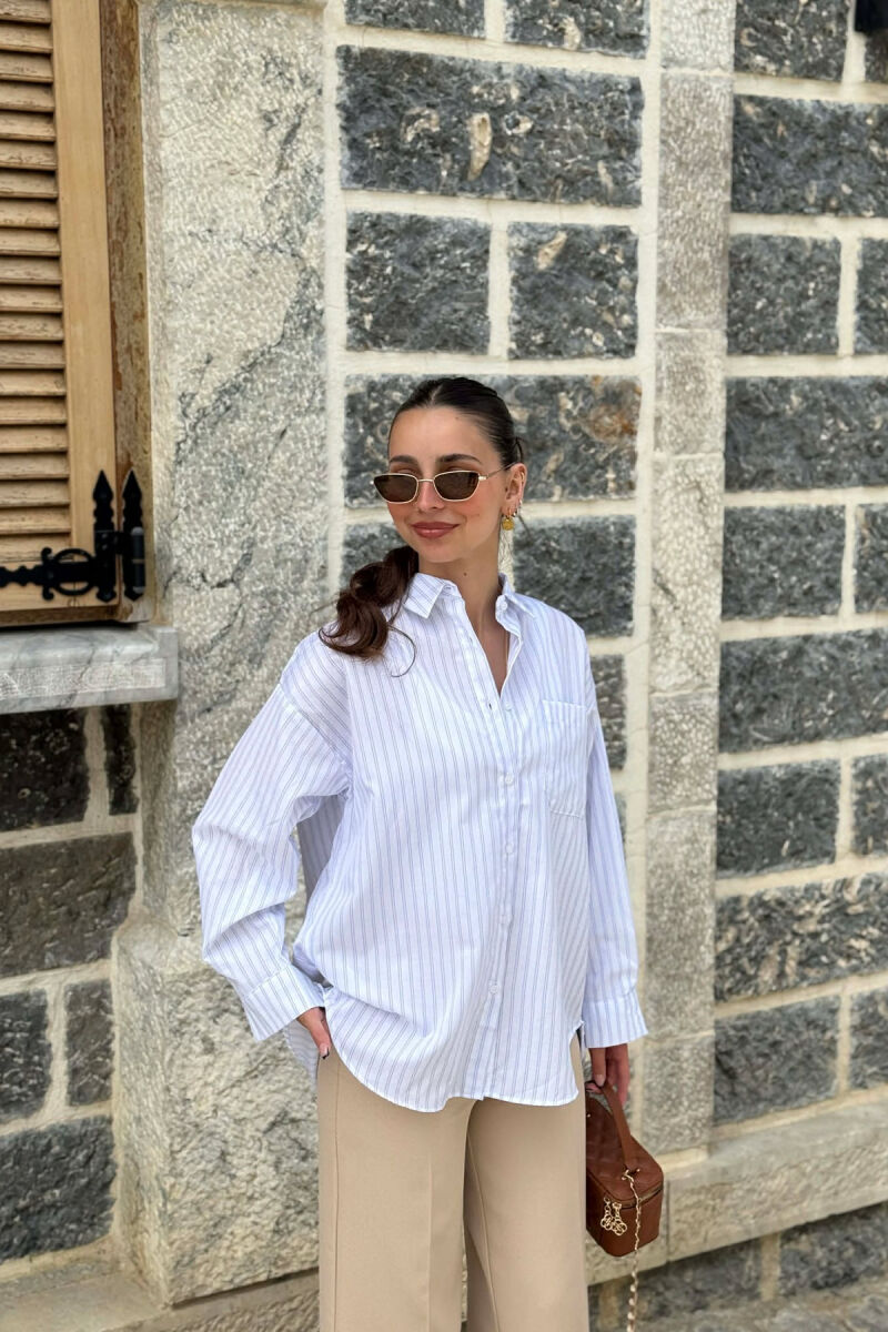 FRONT POCKET WOMAN SHIRT WHITE-E BARDHE - 1