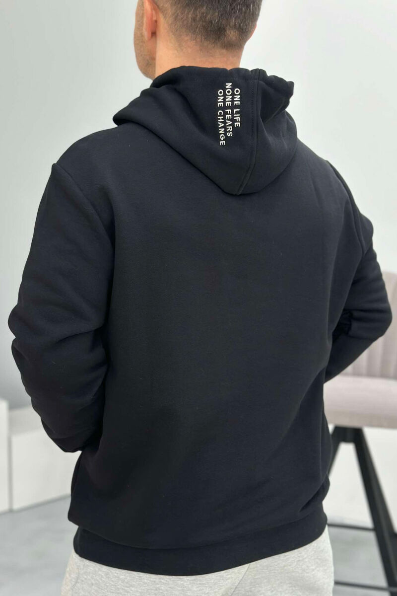 FRONT SKULL DESIGN MEN HOODIE BLACK/ E ZEZE - 3