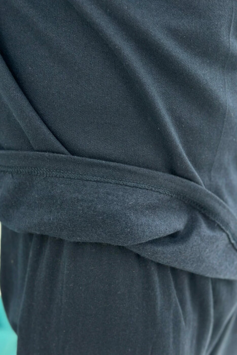 FRONT SMALL LOGO SWEATSHIRT+SWEATPANTS MEN PYJAMAS DARK BLUE/BEE - 2