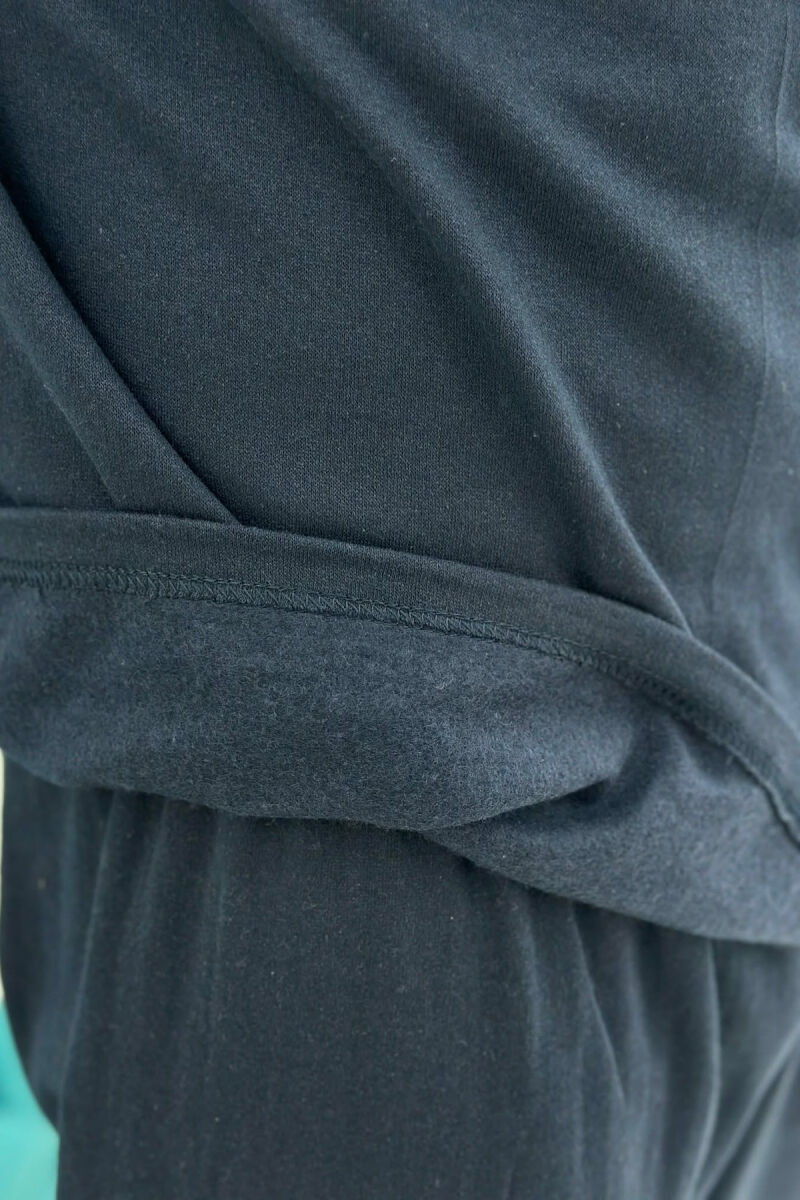 FRONT SMALL LOGO SWEATSHIRT+SWEATPANTS MEN PYJAMAS DARK BLUE/BEE - 2