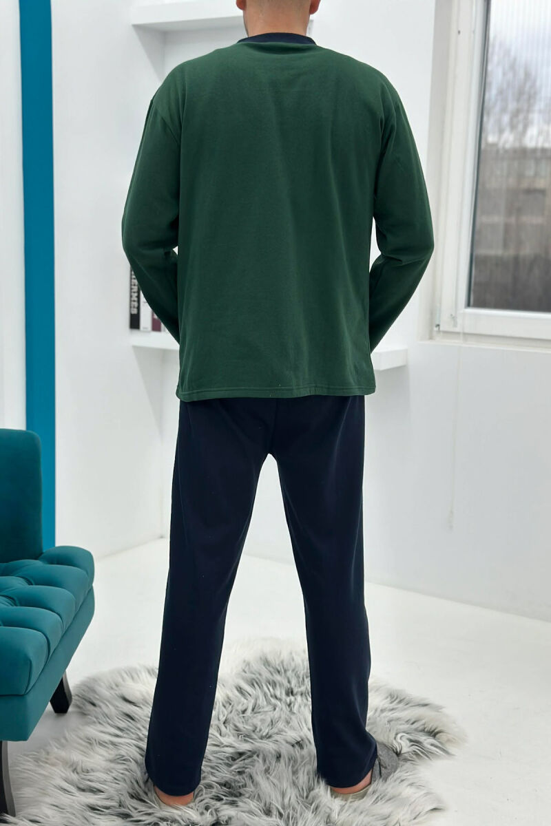 FRONT SMALL LOGO SWEATSHIRT+SWEATPANTS MEN PYJAMAS GREEN/JESHILE - 3