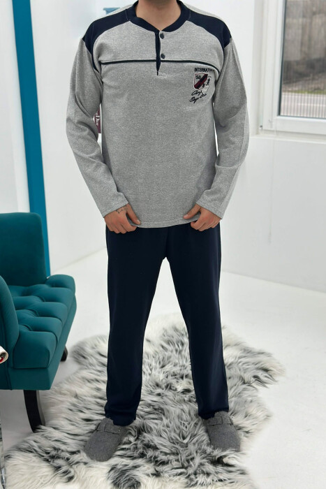 FRONT SMALL LOGO SWEATSHIRT+SWEATPANTS MEN PYJAMAS GREY/GRI - 1