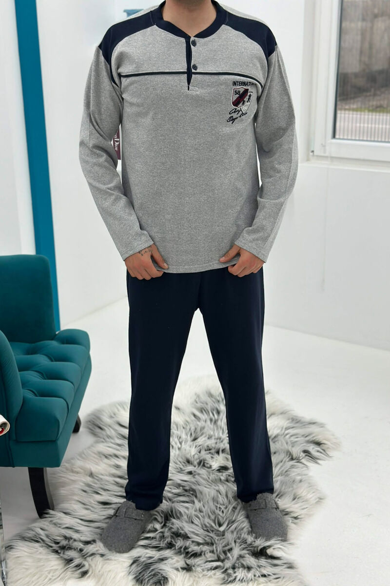 FRONT SMALL LOGO SWEATSHIRT+SWEATPANTS MEN PYJAMAS GREY/GRI - 1