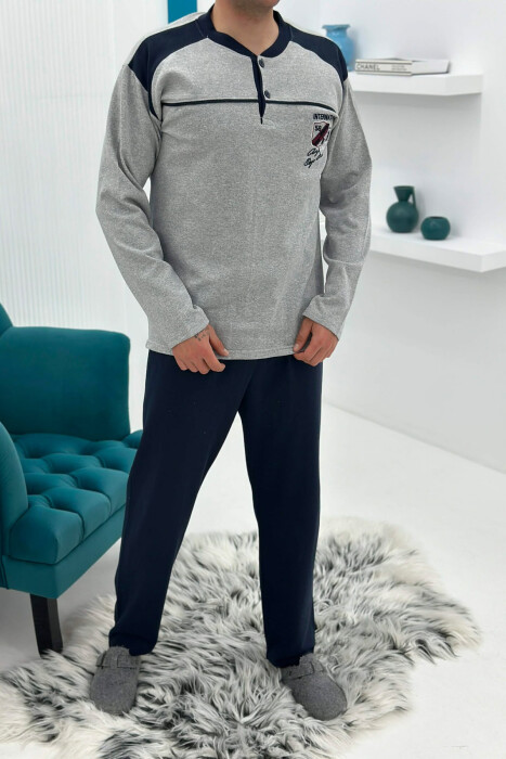 FRONT SMALL LOGO SWEATSHIRT+SWEATPANTS MEN PYJAMAS GREY/GRI - 2