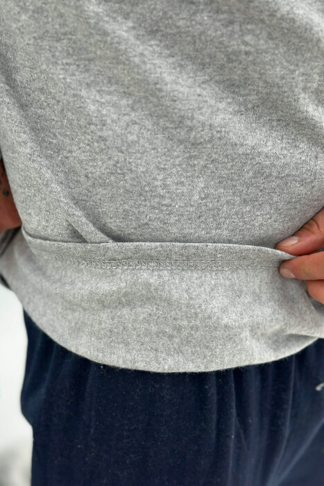 FRONT SMALL LOGO SWEATSHIRT+SWEATPANTS MEN PYJAMAS GREY/GRI - 3