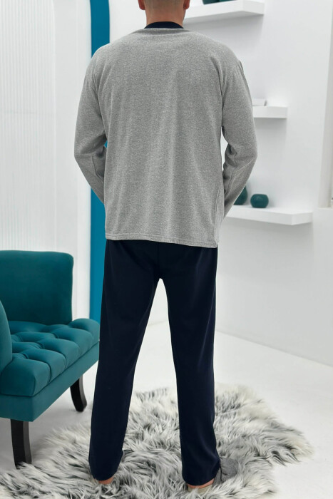 FRONT SMALL LOGO SWEATSHIRT+SWEATPANTS MEN PYJAMAS GREY/GRI - 5