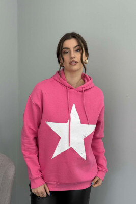 FRONT STAR LOGO ONE COLOR WOMEN HOODIE PINK/ROZE 