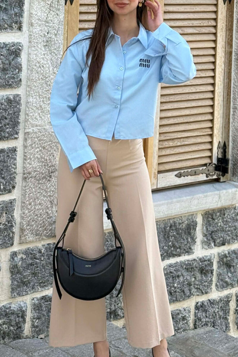 FRONT WRITTINGS ONE COLOR WOMAN SHIRT LIGHTBLUE/BZ - 2