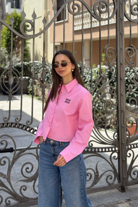 FRONT WRITTINGS ONE COLOR WOMAN SHIRT PINK/ROZE - 2