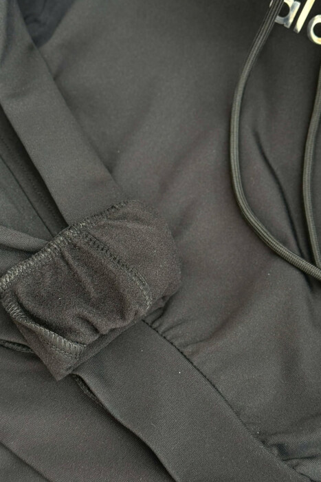 FRONT WRITTING HOODIE + SWEATPANTS WOMAN SET BLACK/ E ZEZE - 5