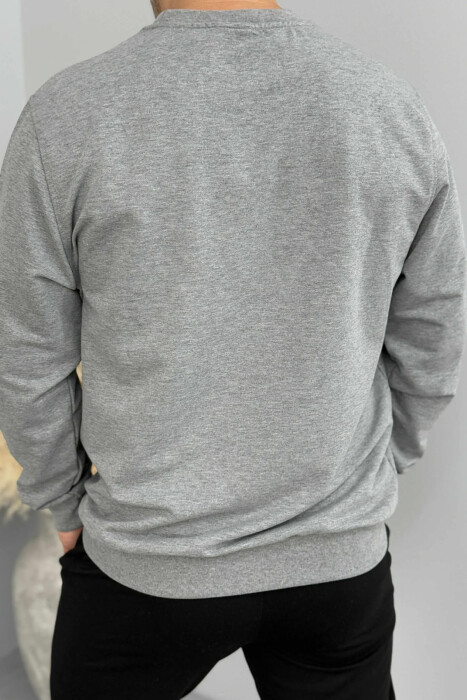 FRONT WRITTING ONE COLOR MEN SWEATSHIRT GREY/GRI - 4