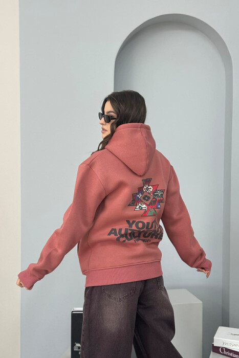 FRONT WRITTINGS & BACK DESIGN FLUFFY WOMEN HOODIE VINEGAR/UTHULL - 2