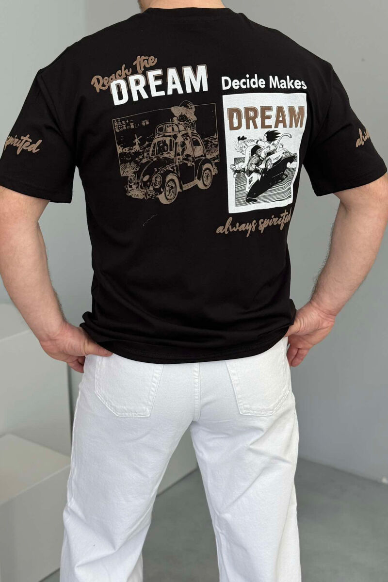FRONT WRITTINGS BACK DESIGN MEN T-SHIRT BLACK/ E ZEZE - 2