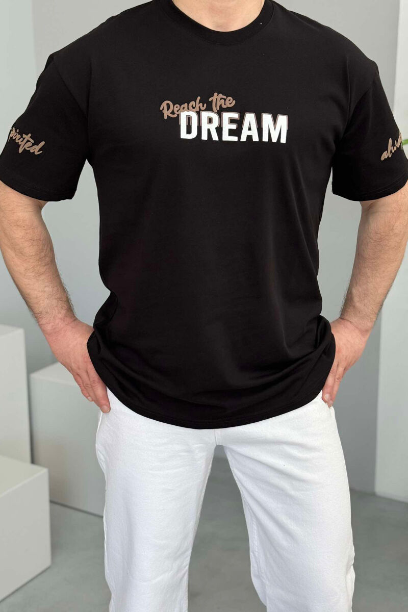 FRONT WRITTINGS BACK DESIGN MEN T-SHIRT BLACK/ E ZEZE - 3