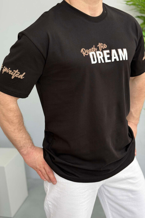 FRONT WRITTINGS BACK DESIGN MEN T-SHIRT BLACK/ E ZEZE 