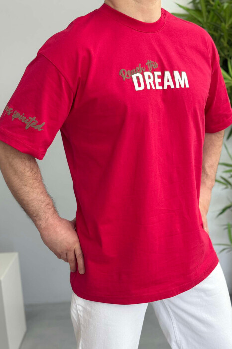 FRONT WRITTINGS BACK DESIGN MEN T-SHIRT RED/E KUQE 
