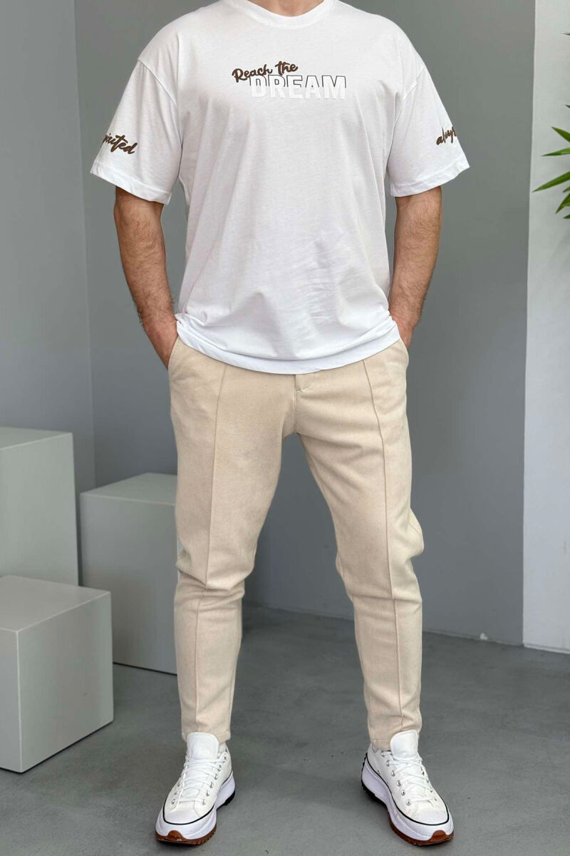 FRONT WRITTINGS BACK DESIGN MEN T-SHIRT WHITE-E BARDHE - 2