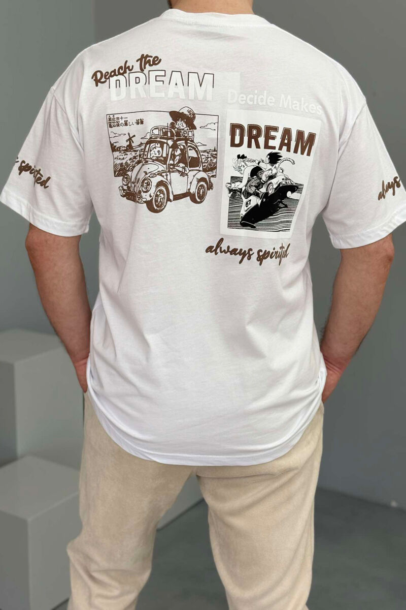 FRONT WRITTINGS BACK DESIGN MEN T-SHIRT WHITE-E BARDHE - 3