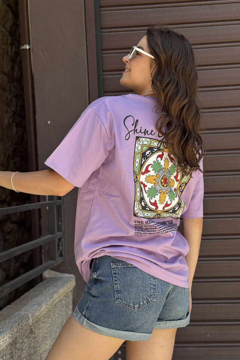 FRONT WRITTINGS & BACK DESIGN WOMEN T-SHIRT LIGHT PURPLE/LEZB - 2