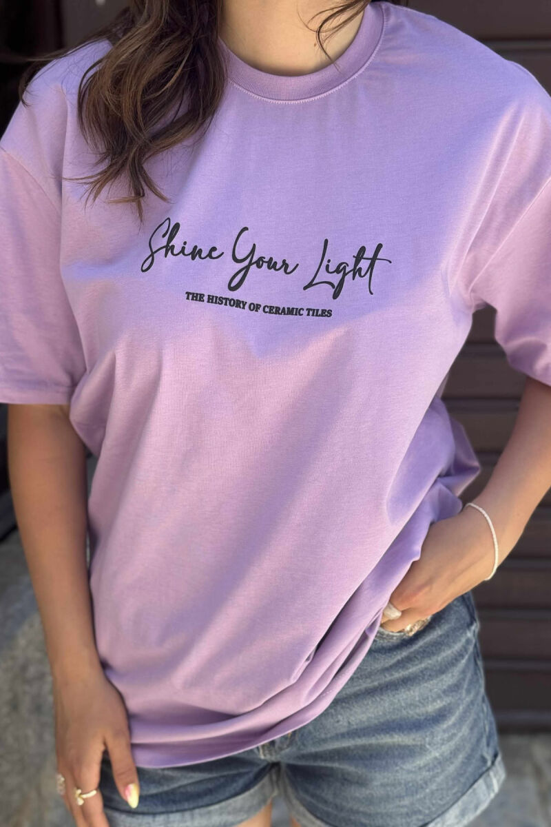 FRONT WRITTINGS & BACK DESIGN WOMEN T-SHIRT LIGHT PURPLE/LEZB - 3